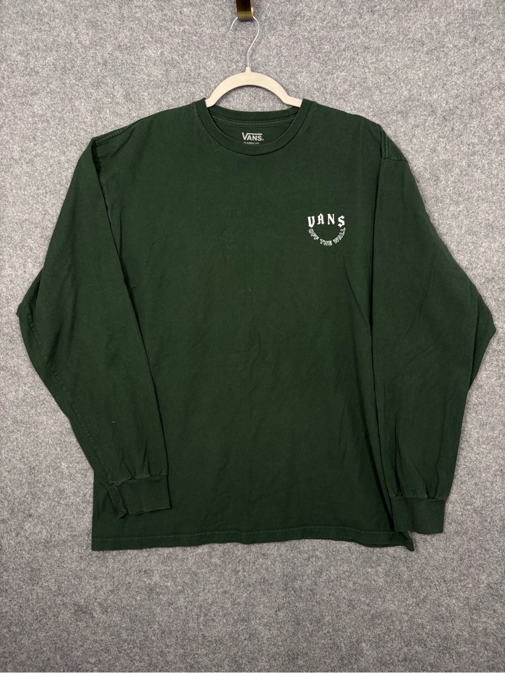 Vans Men’s Large Forest Green Off The Wall Long Sleeve T-Shirt